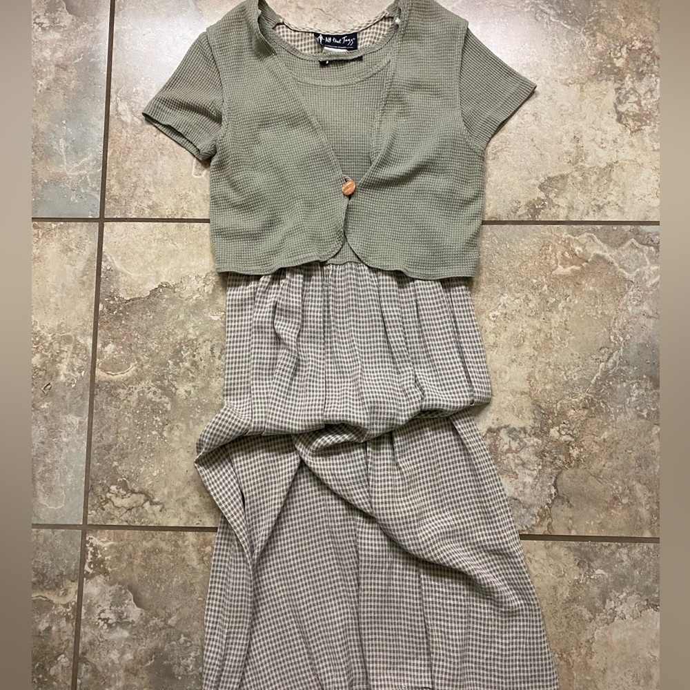 Vintage dress with vest